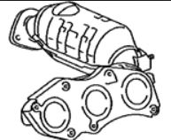 17140-31410 Eksos katalysator manifold høyre for Lexus oppstilt mot hvit bakgrunn