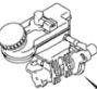 51100-57K00 Brems hovedsylinder for Suzuki oppstilt mot hvit bakgrunn