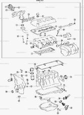 04111-30821 Motor overhalingssett original for Toyota oppstilt mot hvit bakgrunn