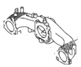 13140-52D00 Manifold inntak original for Suzuki oppstilt mot hvit bakgrunn