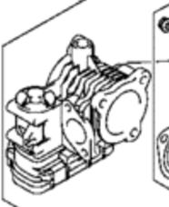 13400-79J50 Motor gasspjeld venturi original for Suzuki oppstilt mot hvit bakgrunn