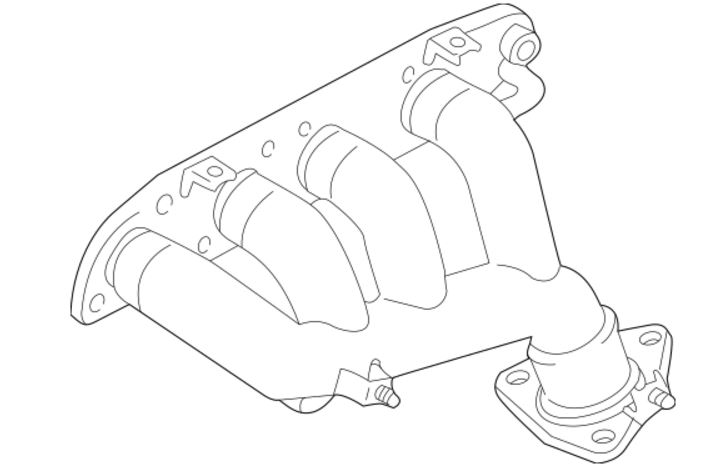 14111-65D00 Eksos manifold original for Suzuki oppstilt mot hvit bakgrunn