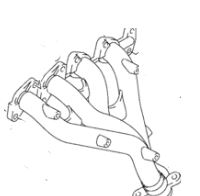 14111-80A11 Eksos manifold original for Suzuki oppstilt mot hvit bakgrunn