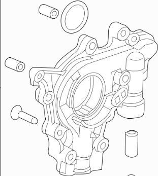15100-RB0-003 Motorolje pumpe for Honda oppstilt mot hvit bakgrunn