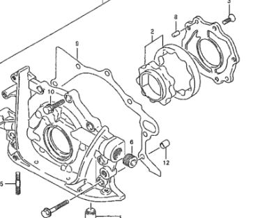 16100-60840 Motor oljepumpe original for Suzuki oppstilt mot hvit bakgrunn