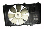 16711-0D090 Kjøling radiator vifter orginal for Toyota oppstilt mot hvit bakgrunn