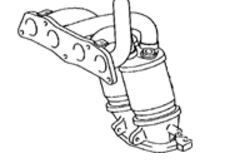 17104-22060 Eksos manifold for Toyota oppstilt mot hvit bakgrunn