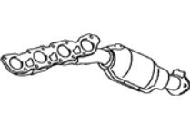17104-38050 Eksos katalysator manifold høyre original for Lexus oppstilt mot hvit bakgrunn