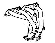 17141-16320 Manifold eksos orginal for Toyota oppstilt mot hvit bakgrunn