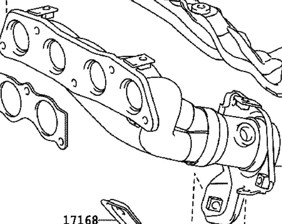 17141-37100 Eksos manifold original for Toyota oppstilt mot hvit bakgrunn