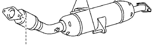 17410-0T110 Eksos katalysator for Toyota oppstilt mot hvit bakgrunn