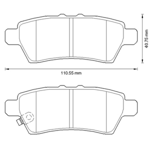 44060-EB325 Bremseklossett bak for Nissan oppstilt mot hvit bakgrunn