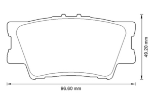 04466-42060 Bremseklossett bak for Toyota oppstilt mot hvit bakgrunn