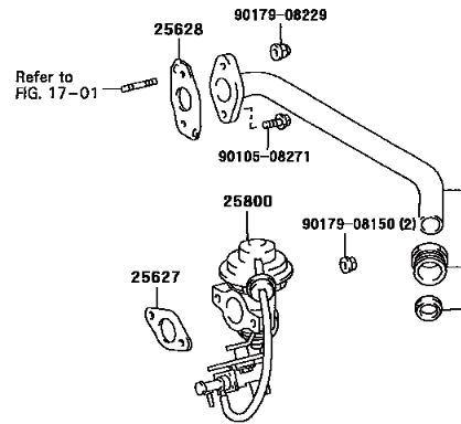 25800-67021 Eksos resirkulering EGR ventil for Toyota oppstilt mot hvit bakgrunn