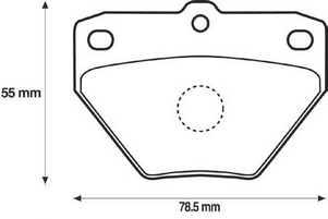 04466-52040 Bremseklossett bak for Toyota oppstilt mot hvit bakgrunn