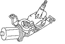 28710-65F15 Vindusviskermotor bak for Nissan oppstilt mot hvit bakgrunn