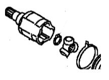 3717A011 Drivaksel drivledd bak indre venstre for Mitsubishi oppstilt mot hvit bakgrunn