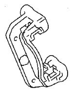 47822-09050 Bremsecaliper klossholder bak venstre for Toyota oppstilt mot hvit bakgrunn