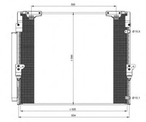 88460-60400 Kjøling klima radiator A/C for Toyota oppstilt mot hvit bakgrunn