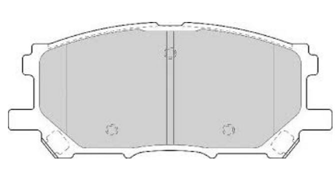 04466-0W070 Bremseklossett bak for Lexus oppstilt mot hvit bakgrunn
