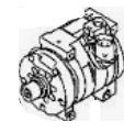 MR500876 Kjøling klima A/C kompressor for Mitsubishi oppstilt mot hvit bakgrunn