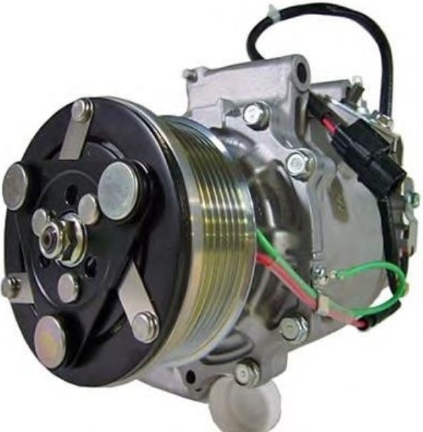38810-RZV-G02 Kjøling klima kompressor A/C for Honda oppstilt mot hvit bakgrunn