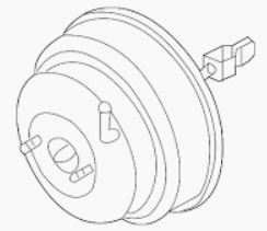 D7210-CD70A Bremsekraftforsterker original for Nissan oppstilt mot hvit bakgrunn