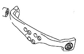 MR554588 Drivaksel bærearm differensial øvre for Mitsubishi oppstilt mot hvit bakgrunn